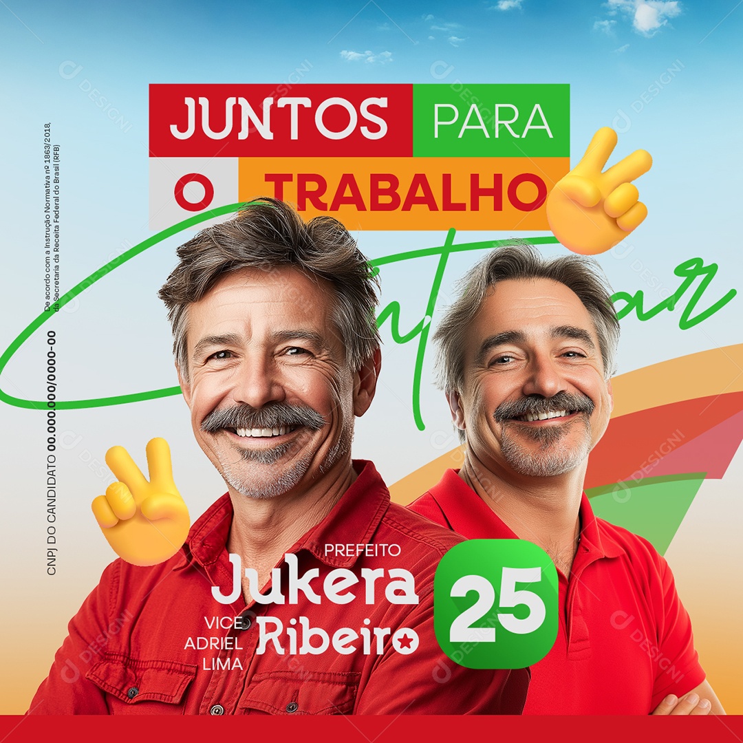 Social Media Eleição Política Jukeira Ribeiro Juntos para O Trabalho PSD Editável