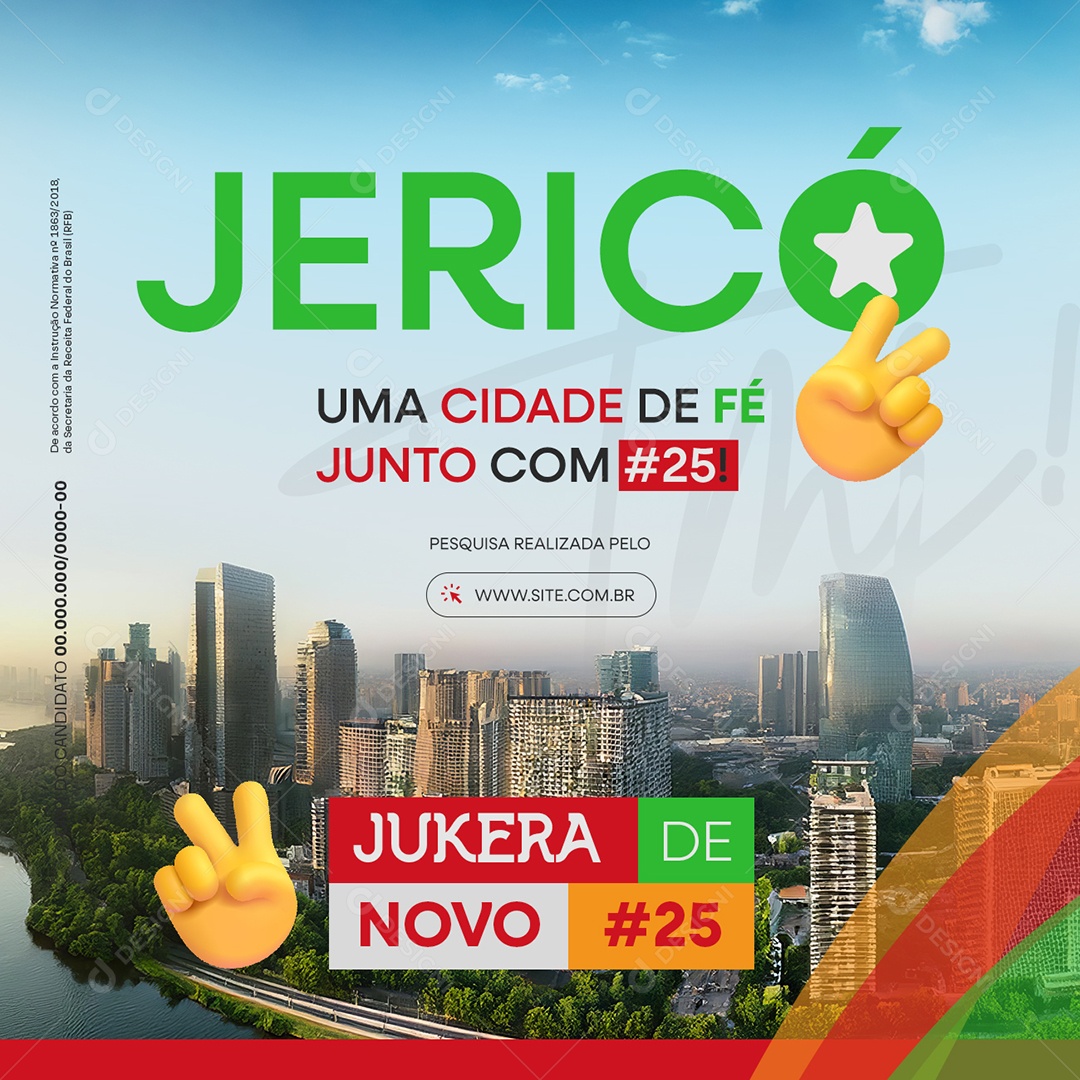 Eleição Política Jukeira Ribeiro Jericó Uma Cidade de Fé Social Media PSD Editável