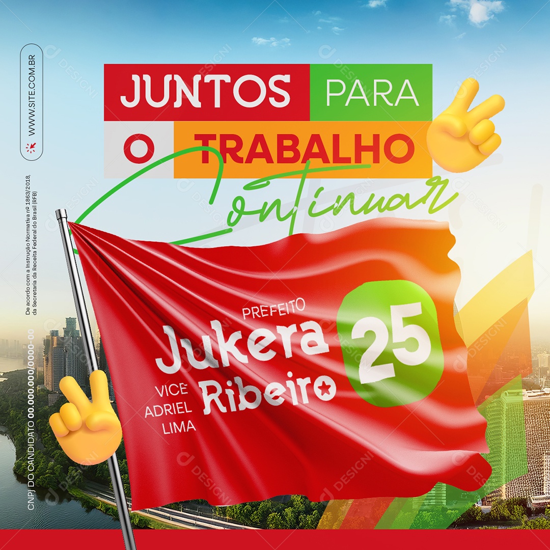 Eleição Política Jukeira Ribeiro Juntos para O Trabalho Social Media PSD Editável