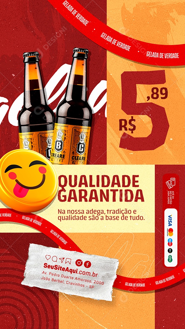 Story Cervejaria Qualidade Garantida Social Media PSD Editável