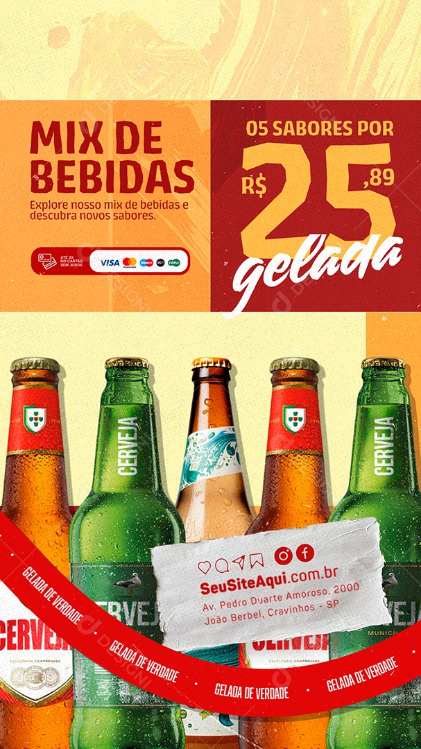 Story Cervejaria Mix de Bebidas Social Media PSD Editável