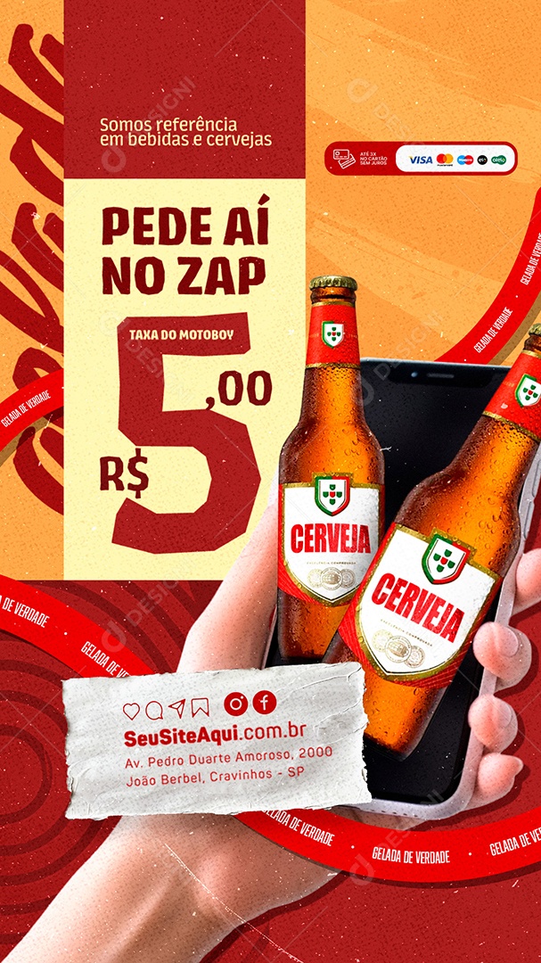 Story Cervejaria Pede Aí no Zap Social Media PSD Editável