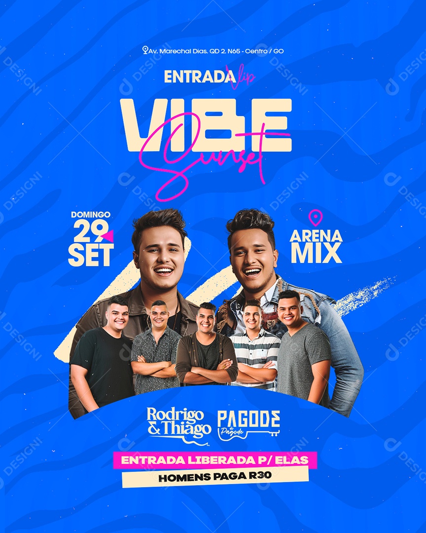 Flyer Vibe Sunset Rodrigo e Thiago Social Media PSD Editável