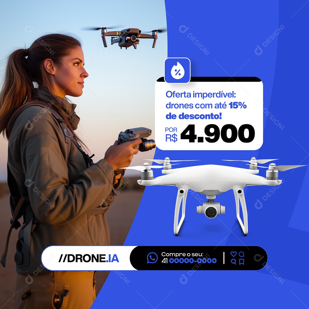 Loja de Drones Oferta Imperdível Social Media PSD Editável