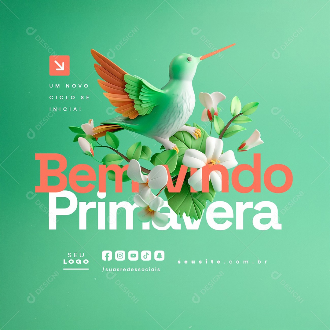 Bem Vindo Primavera Um Novo Ciclo se Inicia Social Media PSD Editável