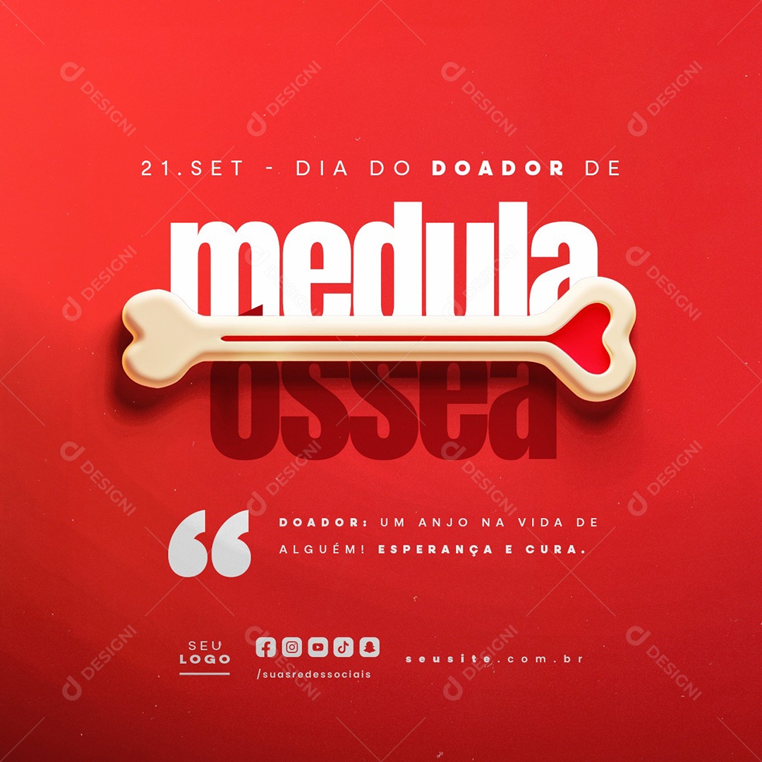 Dia do Doador de Medula Óssea 21 de Setembro Esperança e Cura Social Media PSD Editável