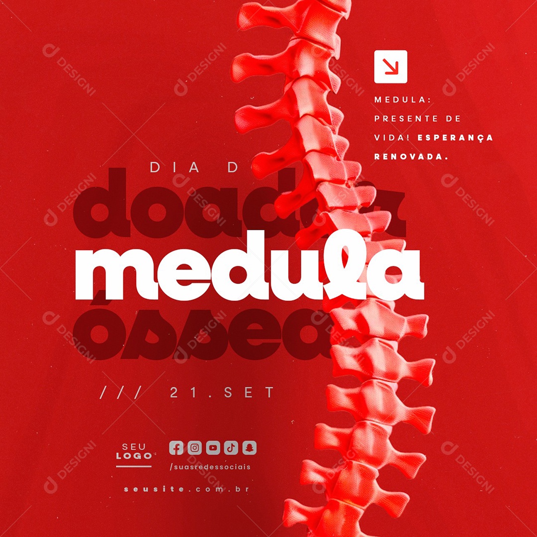 Dia do Doador de Medula Óssea 21 de Setembro Social Media PSD Editável