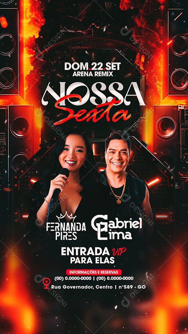 Flyer Story Nossa Sexta Fernanda Pires Gabriel Lima Social Media PSD Editável