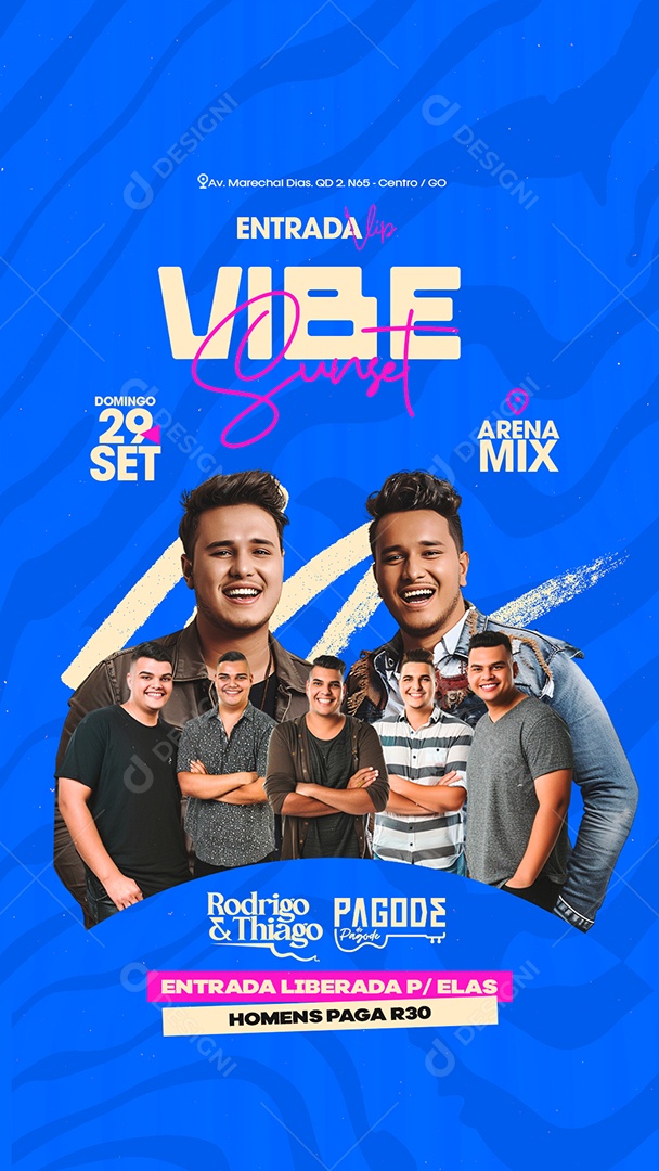 Flyer Story Vibe Sunset Rodrigo e Thiago Social Media PSD Editável