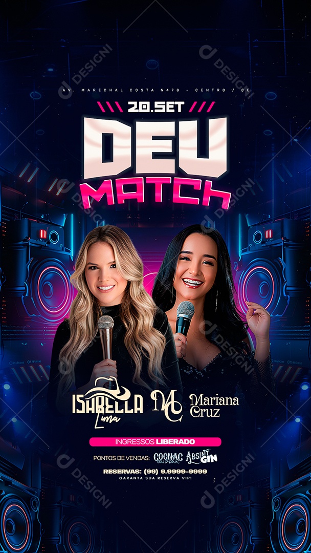 Flyer Story Deu Match Isabella Lima Mariana Cruz Social Media PSD Editável