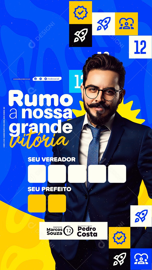 Story Política Rumo a nossa Grande Vitória Social Media PSD Editável