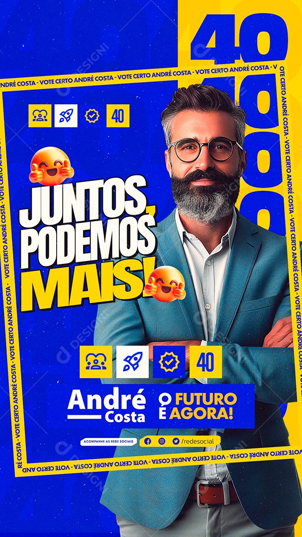 Story Política Juntos Podemos mais Social Media PSD Editável