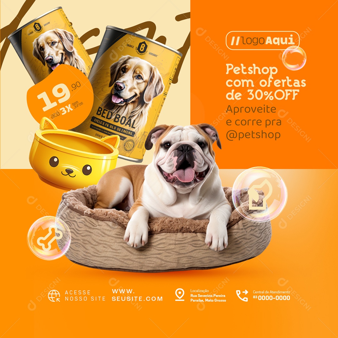 Pet Shop com Ofertas Aproveite Social Media PSD Editável