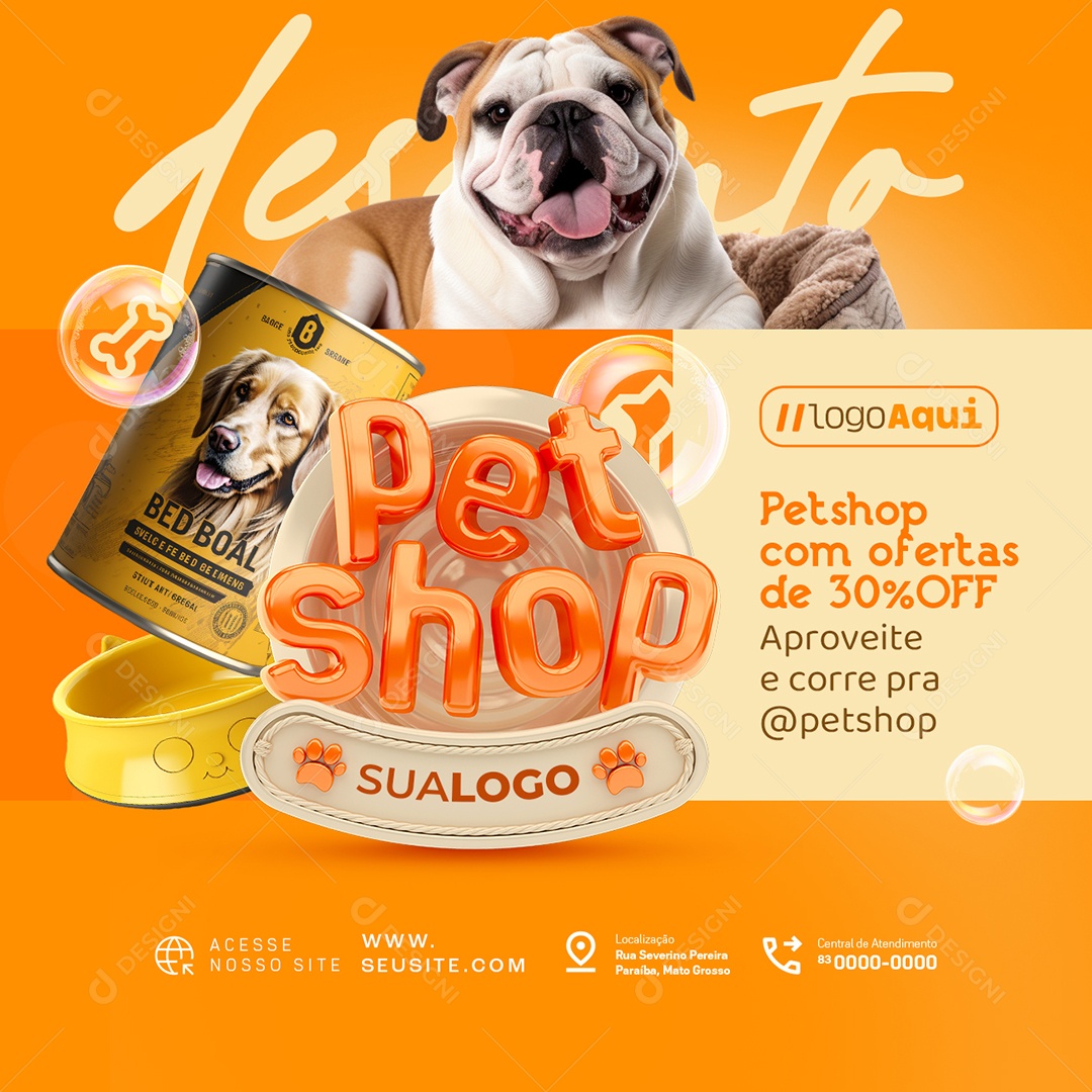 Pet Shop com Ofertas Social Media PSD Editável