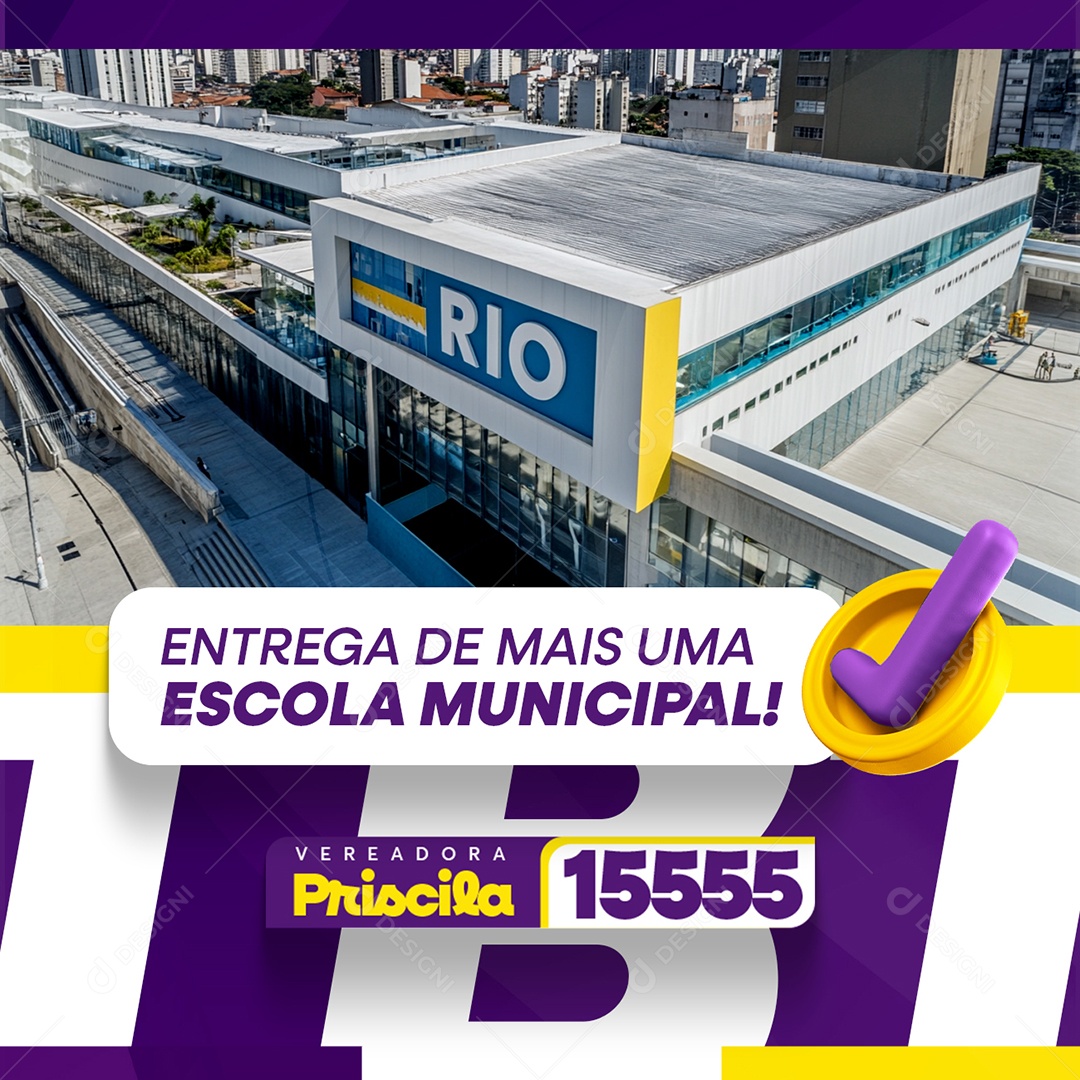 Política Entrega de mais uma Escola Municipal  Social Media PSD Editável