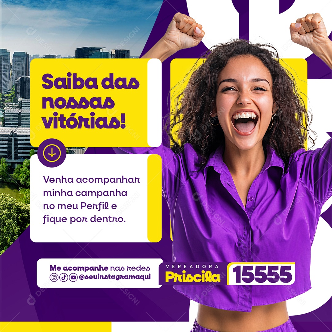 Política Saiba das nossas Vitórias Social Media PSD Editável