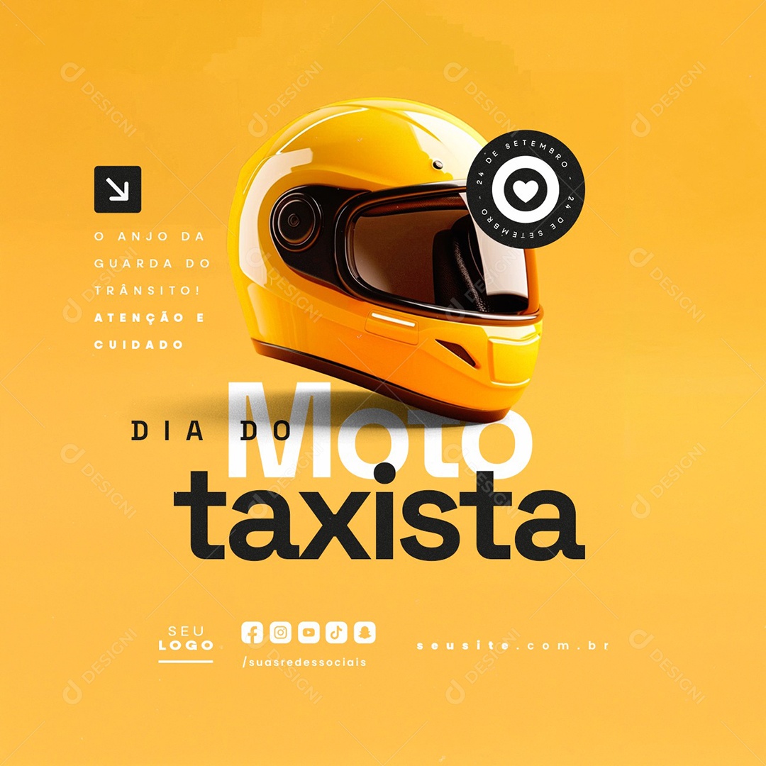 Dia do Mototaxista 24 de Setembro Social Media PSD Edtável