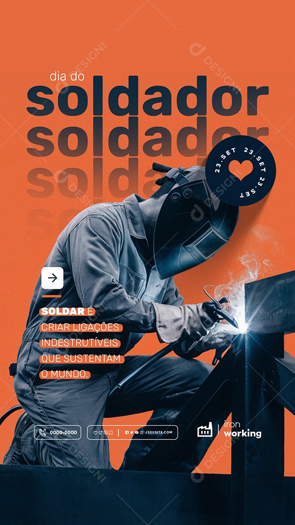 Story Dia do Soldador 23 de Setembro Soldar é Criar Ligações Social Media PSD Editável