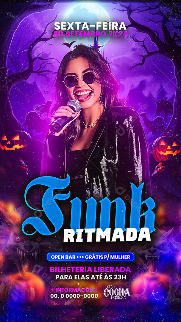 Flyer Story Halloween Funk Ritmada Social Media PSD Editável