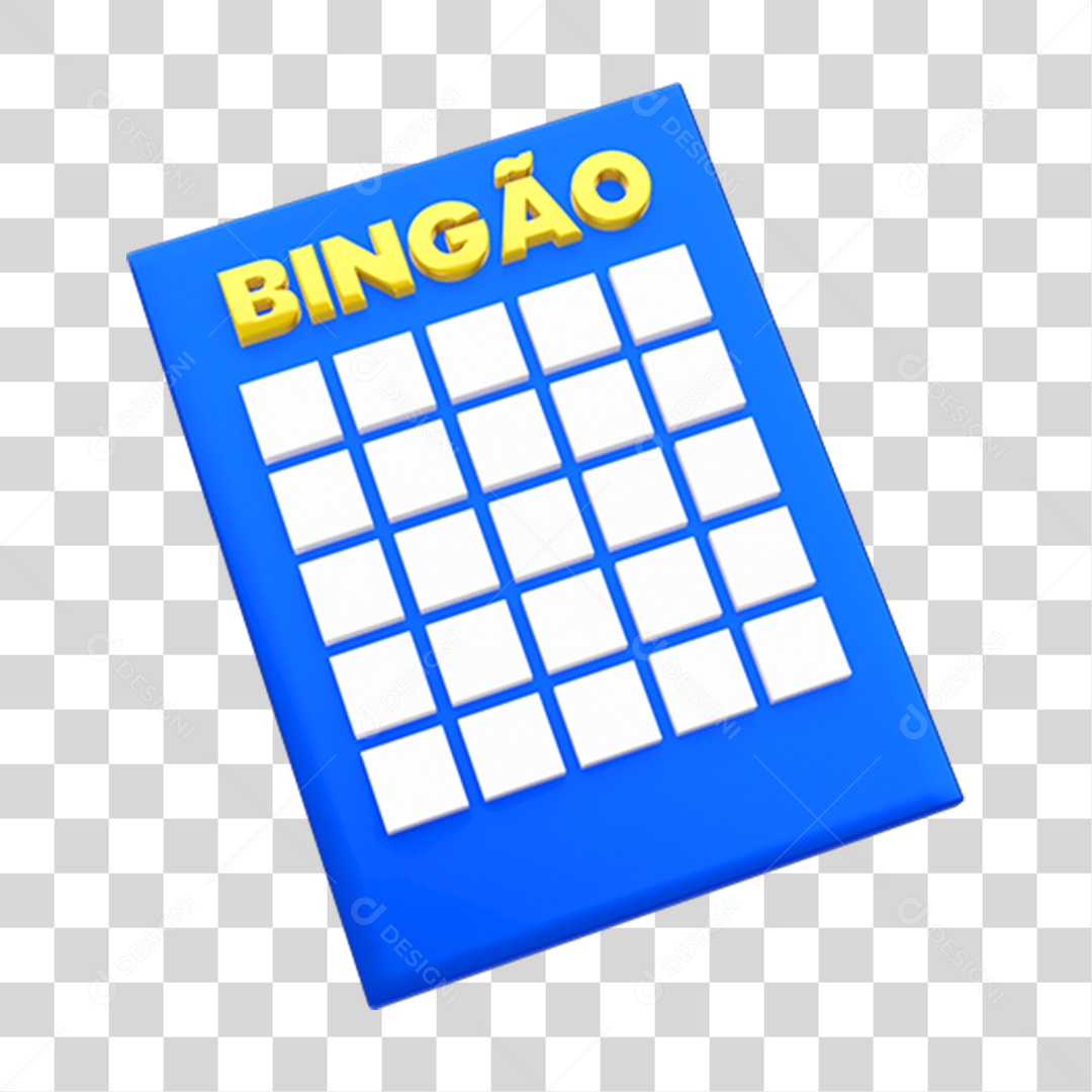 Cartela de Bingo PNG Transparente