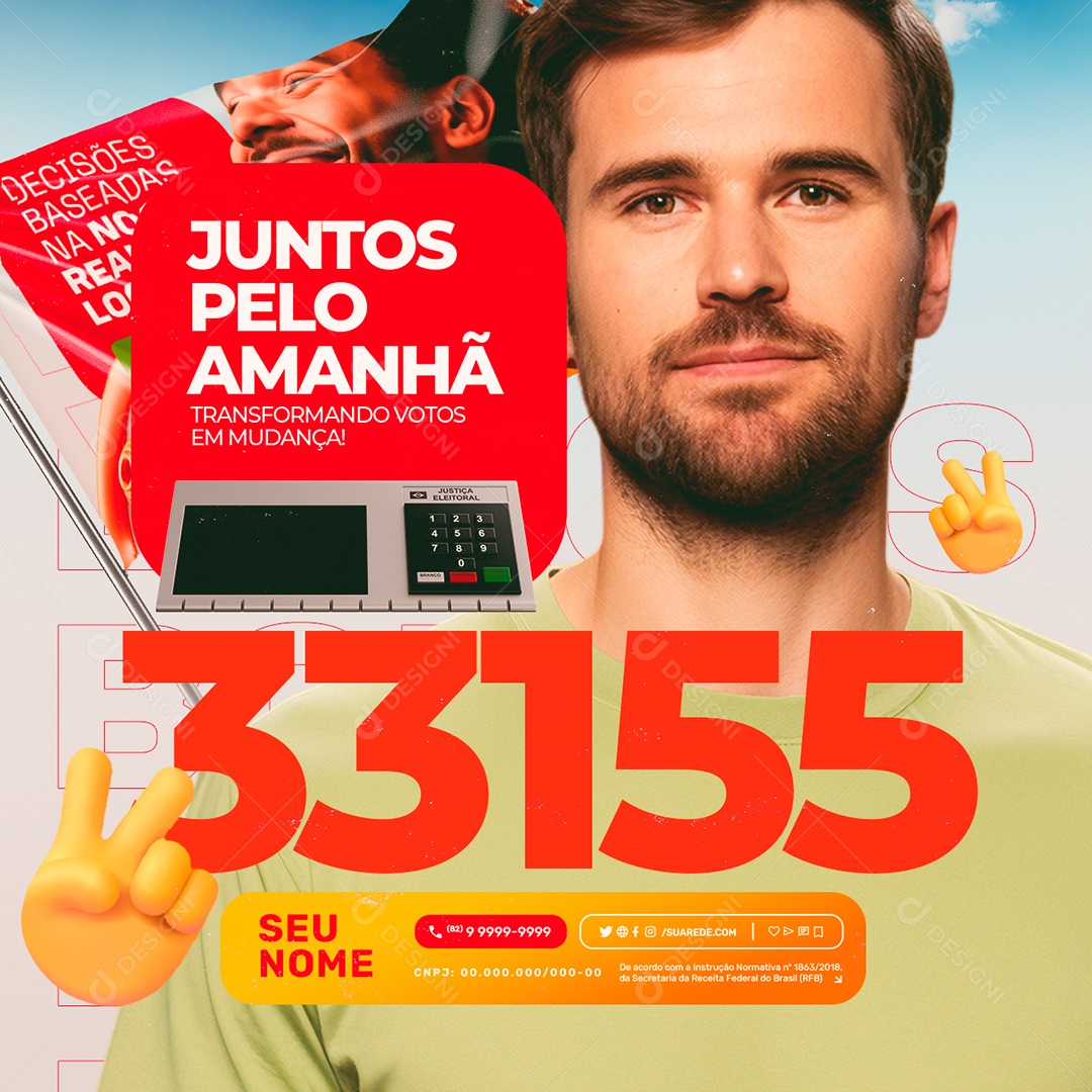 Política Juntos Pelo Amanhã Social Media PSD Editável