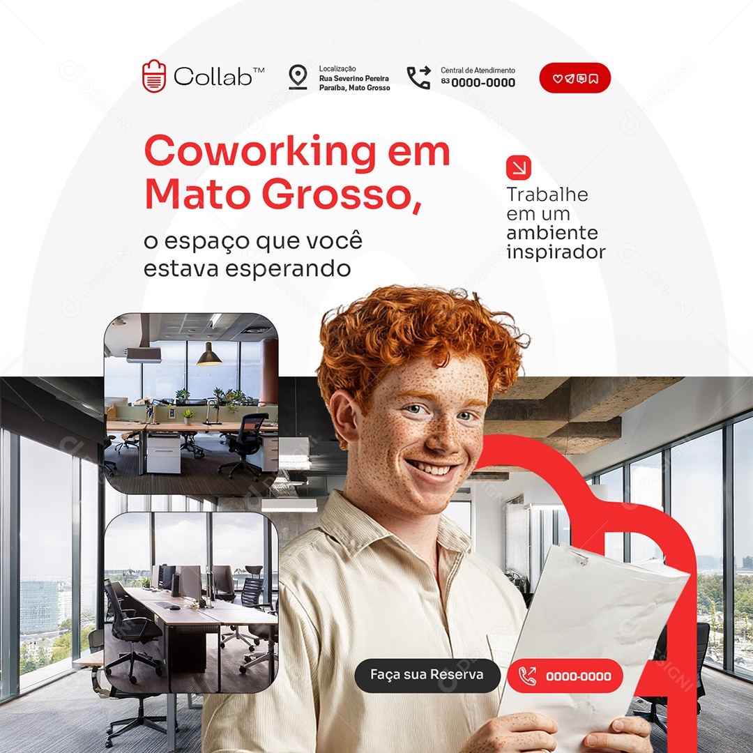 Coworking em Mato Grosso Social Media PSD Editável