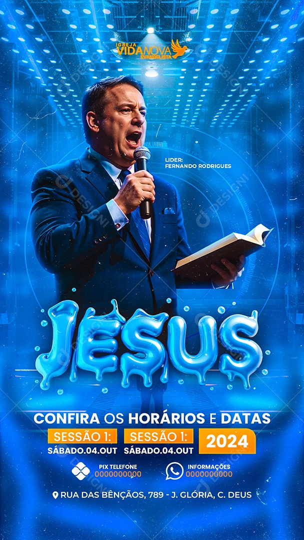 Story Flyer Gospel Jesus Social Media PSD Editável