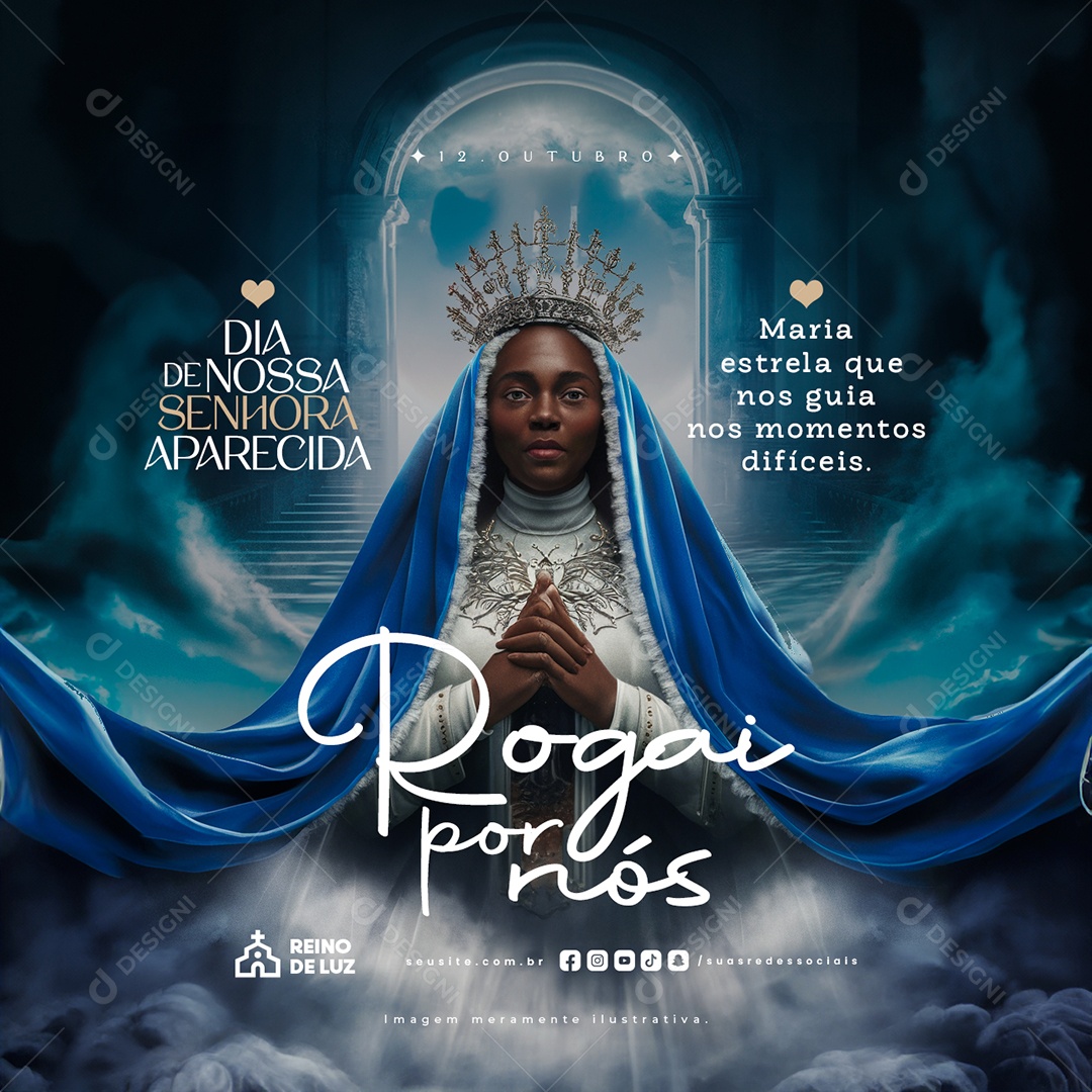 Dia de Nossa Senhora de Aparecida 12 de Outubro Social Media PSD Editável