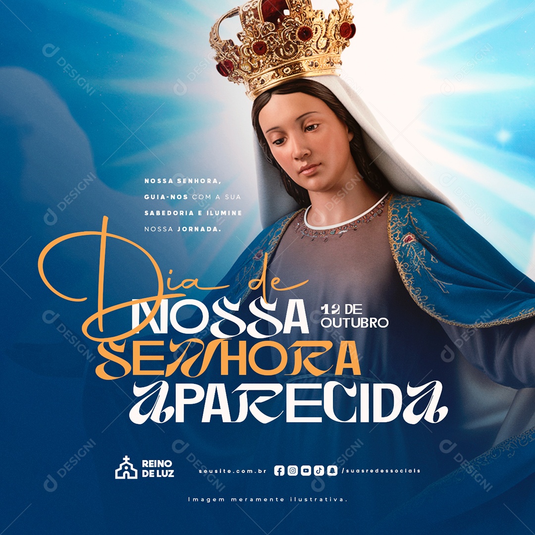 Social Media Dia de Nossa Senhora de Aparecida 12 de Outubro PSD Editável