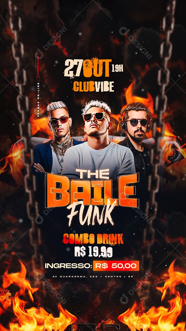 Story Flyer The Baile Funk Social Media PSD Editável