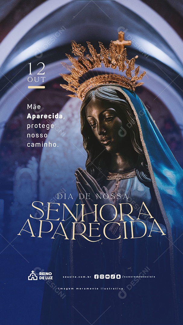 Story Dia de Nossa Senhora de Aparecida 12 de Outubro Social Media PSD Editável