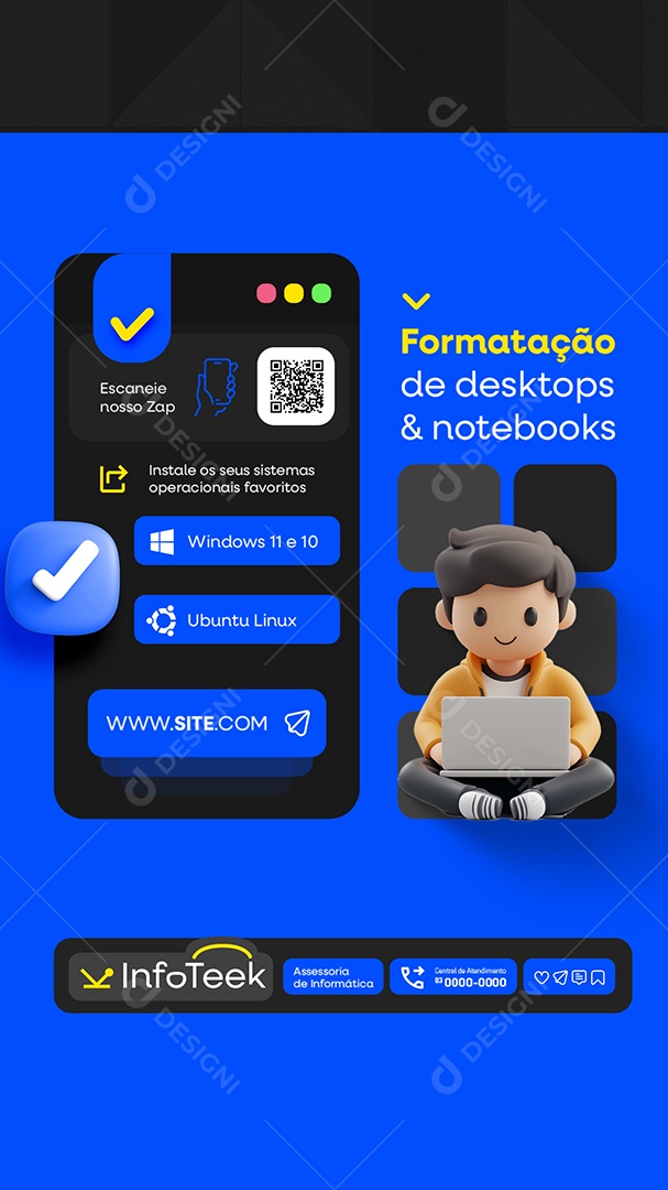 Story Assessoria Informática Formatação de Desktops e Notebooks Social Media PSD Editável