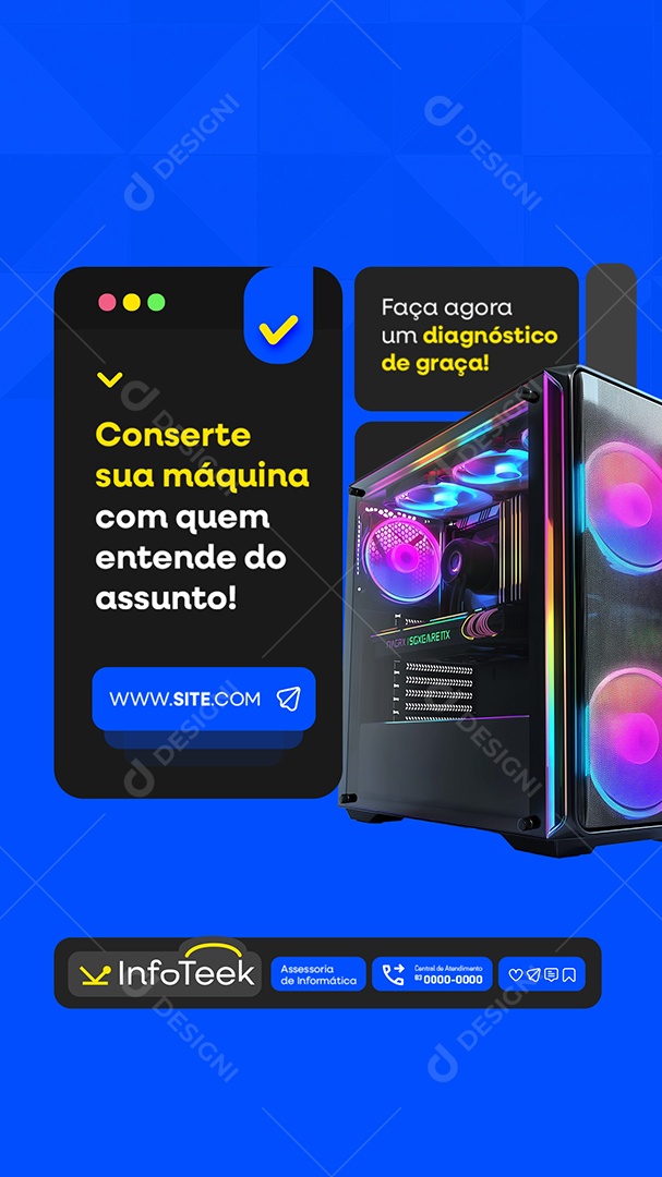 Story Assessoria Informática Conserte sua Máquina Social Media PSD Editável