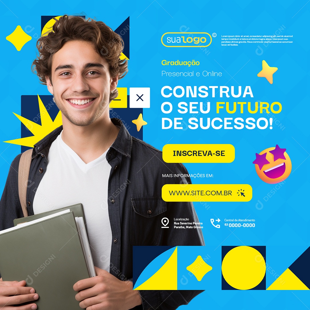 Faculdade Construa o Seu Futuro de Sucesso Social Media PSD Editável