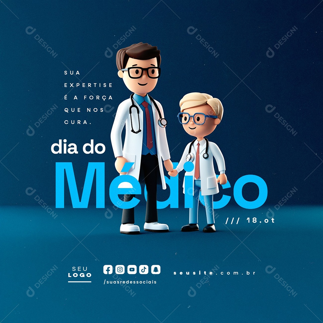 Dia do Médico 18 de Outubro Social Media PSD Editável