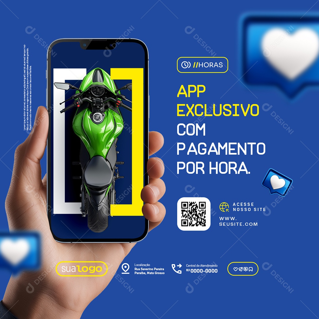 Estacionamento App Exclusivo com Pagamento Por Hora Social Media PSD Editável