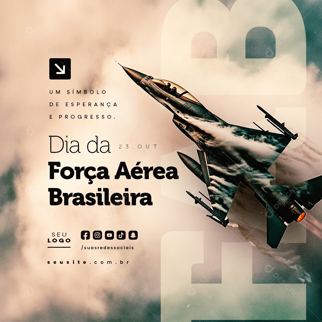 Dia da Força Aérea Brasileira 23 de Outubro Social Media PSD Editável