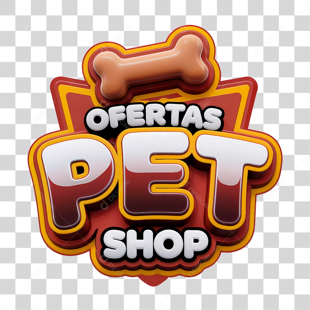 Selo 3D Ofertas Pet Shop PNG Transparente