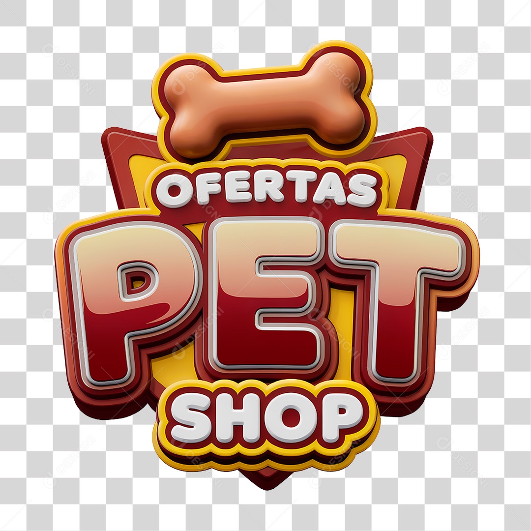 Selo 3D Ofertas Pet Shop PNG Transparente