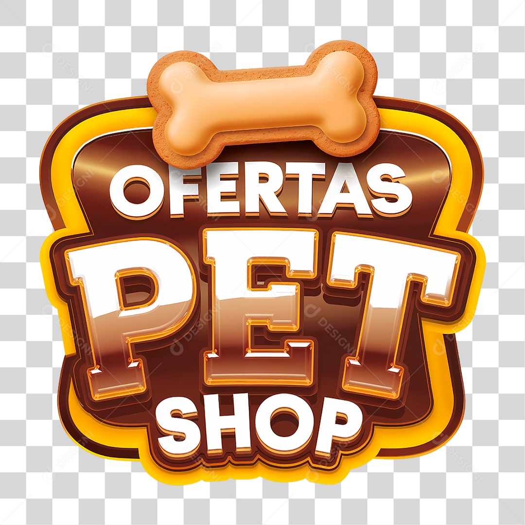 Selo 3D Ofertas Pet Shop PNG Transparente