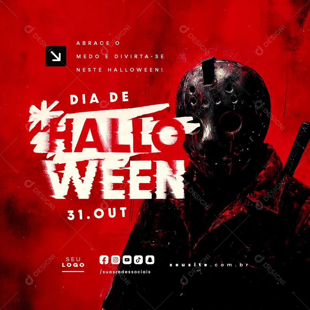 Dia de Halloween 31 de Outubro Social Media PSD Editável