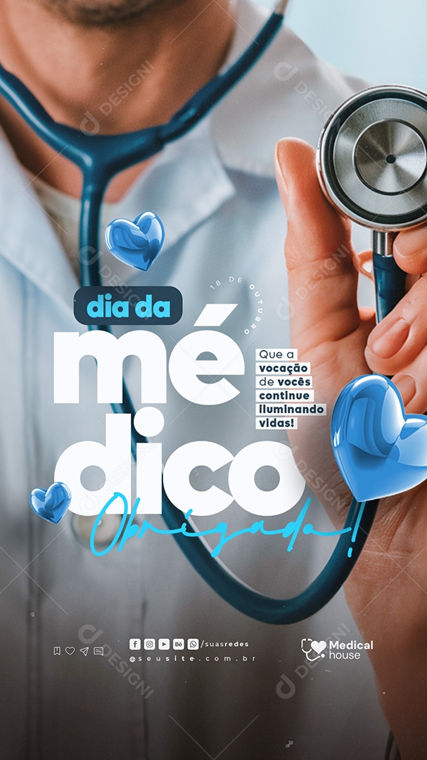 Story Dia do Médico 18 de Outubro Social Media PSD Editável