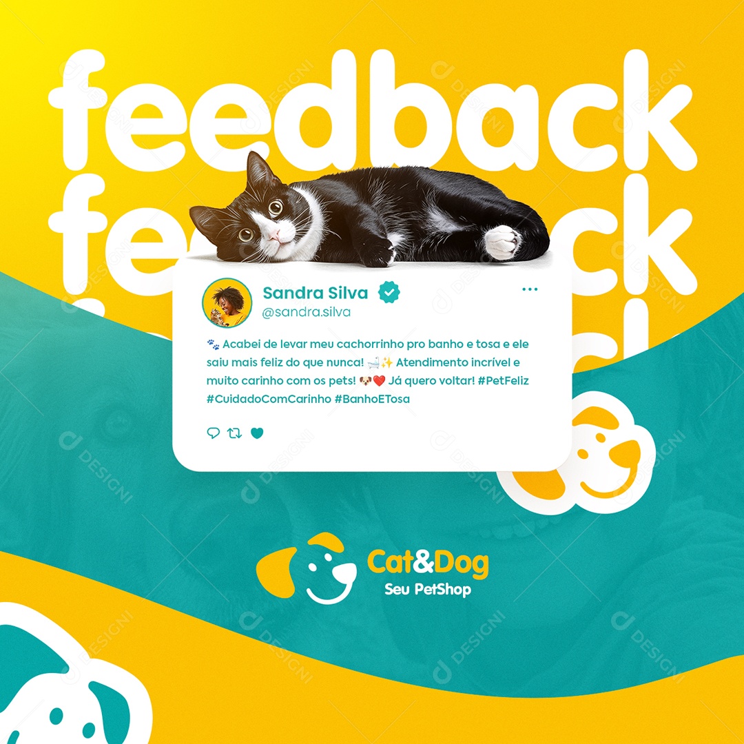 Petshop Feedback Social Media PSD Editável