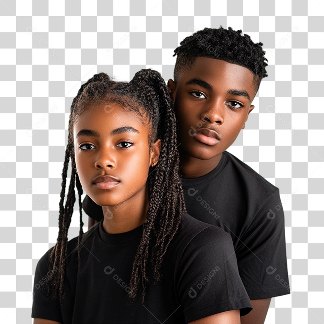 Imagem Casal de Jovens Negros Dia da Consciência Negra PNG Transparente