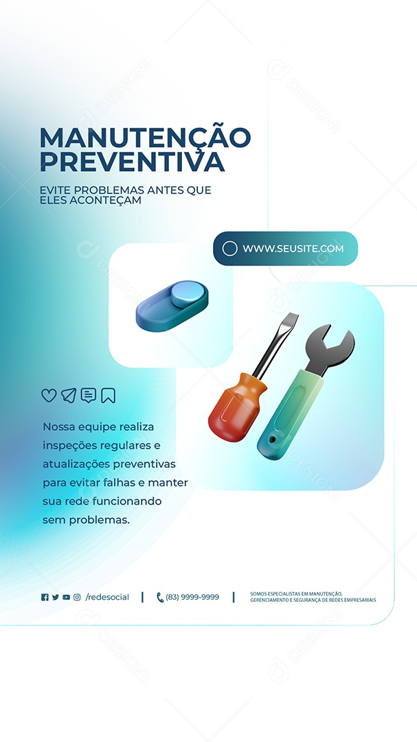 Story Manutenção Preventiva Social Media PSD Editável