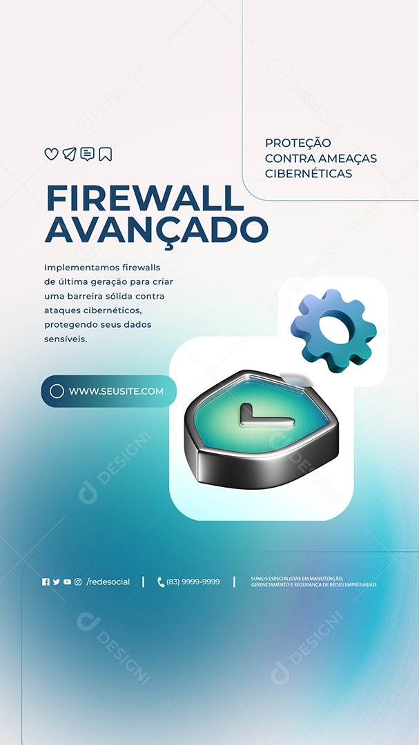 Story Firewall Avançado Proteção Contra Ameaças Cibernéticas Social Media PSD Editável