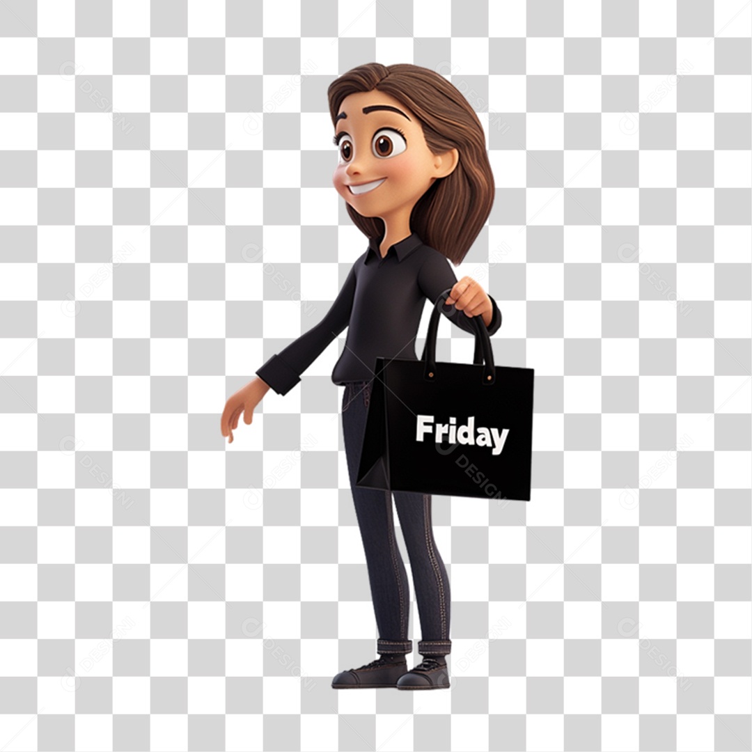 Human Mascot for Black Friday PNG Transparent