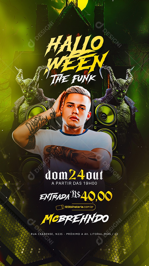 Story Flyer Halloween The Funk Social Media PSD Editável