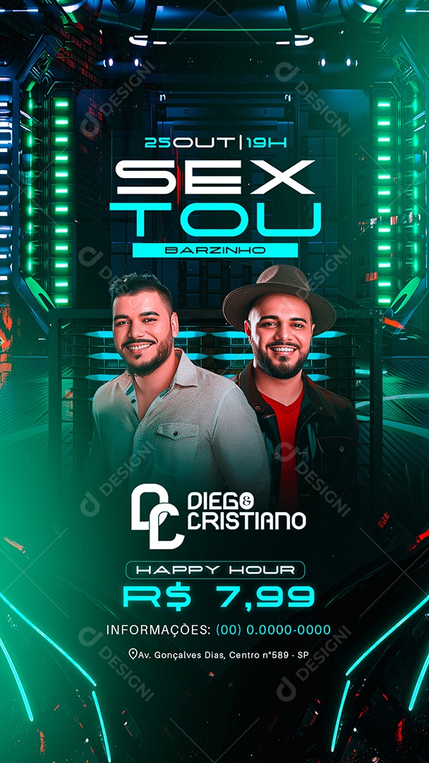 Story Flyer Sextou Barzinho Social Media PSD Editável