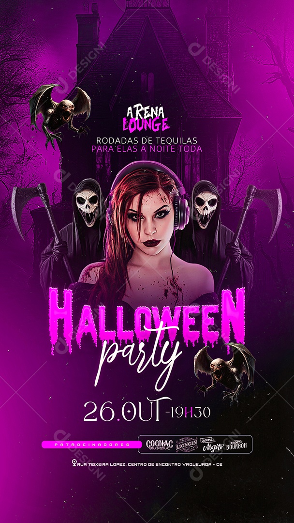 Story Flyer Halloween Party Social Media PSD Editável